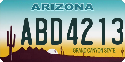 AZ license plate ABD4213