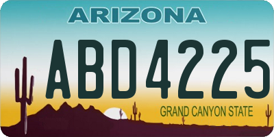 AZ license plate ABD4225