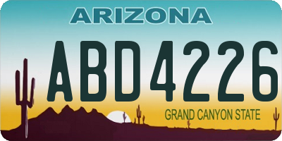AZ license plate ABD4226