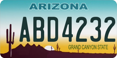 AZ license plate ABD4232