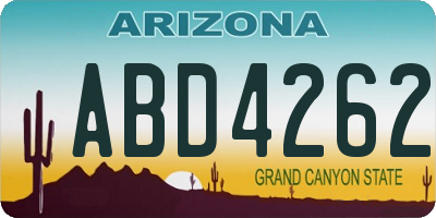 AZ license plate ABD4262