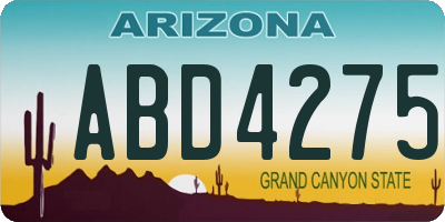 AZ license plate ABD4275