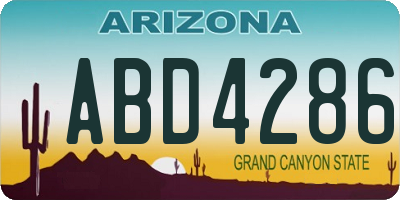 AZ license plate ABD4286