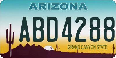 AZ license plate ABD4288