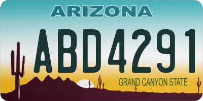 AZ license plate ABD4291