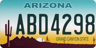 AZ license plate ABD4298