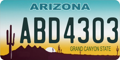 AZ license plate ABD4303