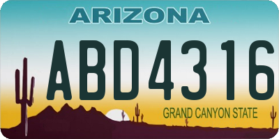 AZ license plate ABD4316