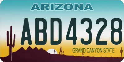 AZ license plate ABD4328