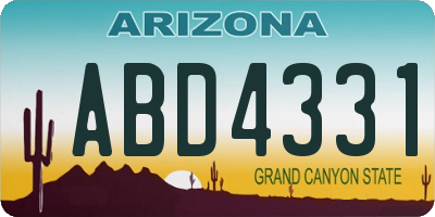 AZ license plate ABD4331
