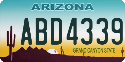 AZ license plate ABD4339