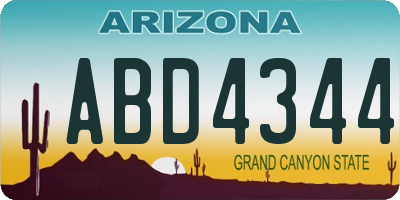 AZ license plate ABD4344