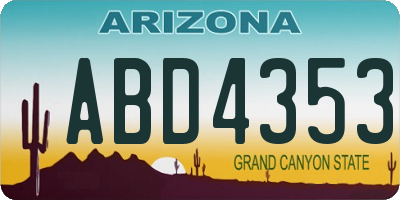 AZ license plate ABD4353