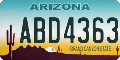 AZ license plate ABD4363