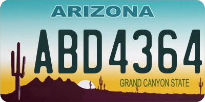 AZ license plate ABD4364