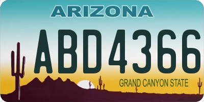 AZ license plate ABD4366