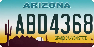 AZ license plate ABD4368