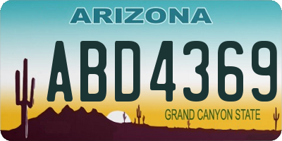 AZ license plate ABD4369