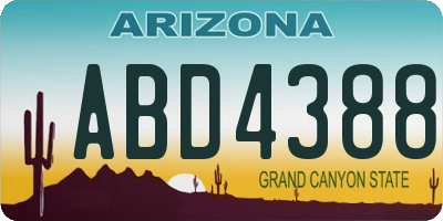 AZ license plate ABD4388