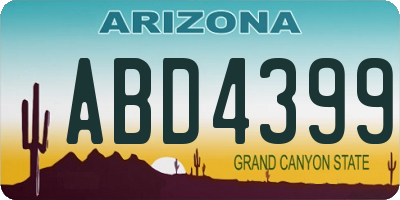 AZ license plate ABD4399