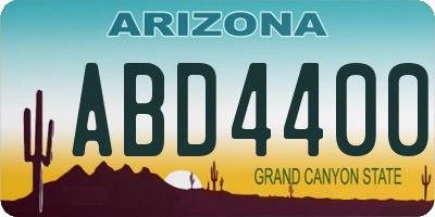 AZ license plate ABD4400