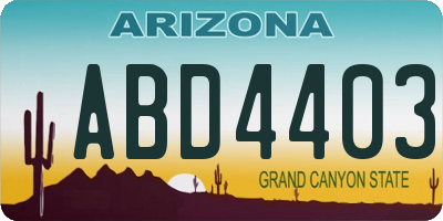 AZ license plate ABD4403