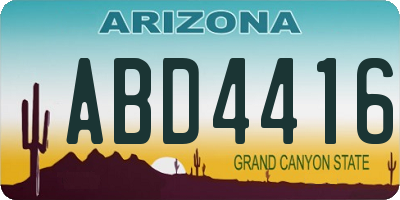 AZ license plate ABD4416