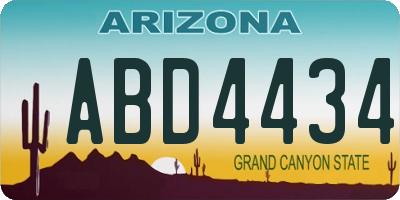 AZ license plate ABD4434
