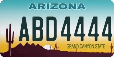 AZ license plate ABD4444