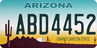 AZ license plate ABD4452