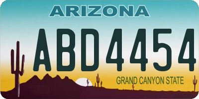 AZ license plate ABD4454