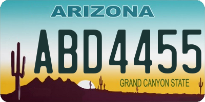 AZ license plate ABD4455