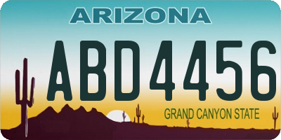 AZ license plate ABD4456