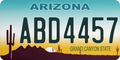 AZ license plate ABD4457