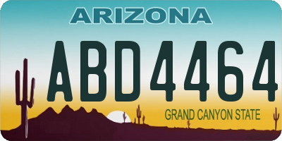AZ license plate ABD4464