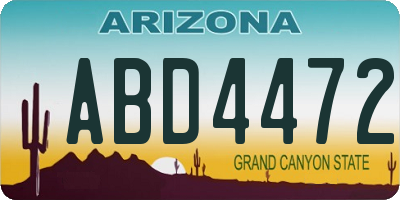 AZ license plate ABD4472