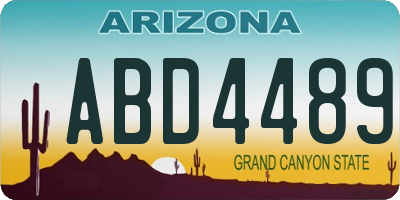 AZ license plate ABD4489