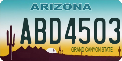 AZ license plate ABD4503