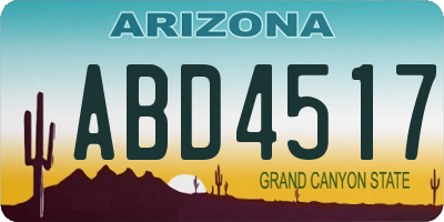 AZ license plate ABD4517