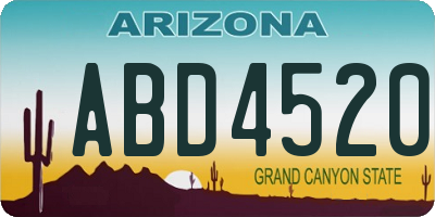 AZ license plate ABD4520