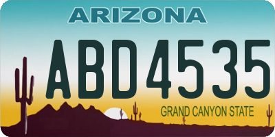 AZ license plate ABD4535