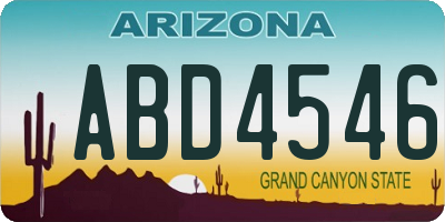 AZ license plate ABD4546