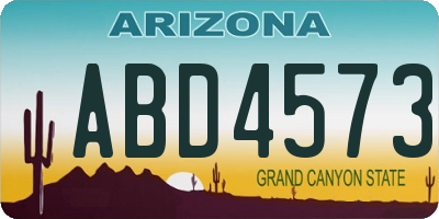 AZ license plate ABD4573