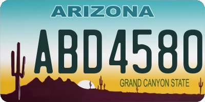 AZ license plate ABD4580