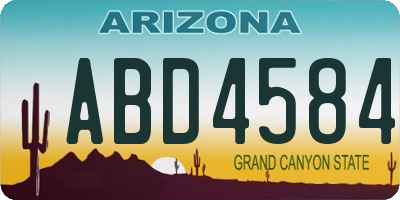 AZ license plate ABD4584