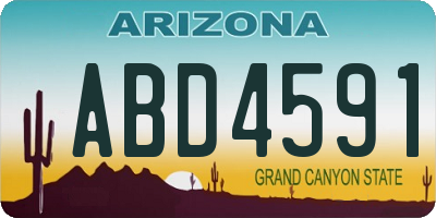 AZ license plate ABD4591