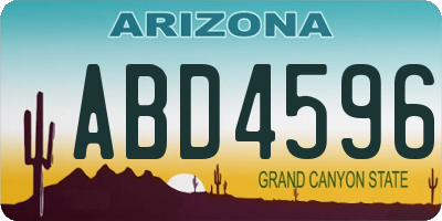 AZ license plate ABD4596