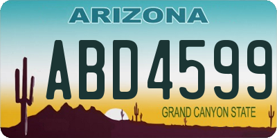 AZ license plate ABD4599