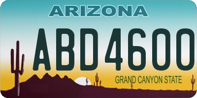 AZ license plate ABD4600