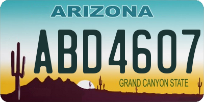 AZ license plate ABD4607